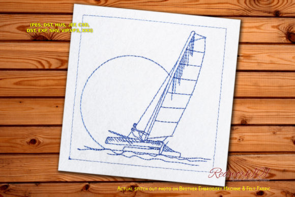 Catamaran Boat Redwork: Sweatshirt Design Review