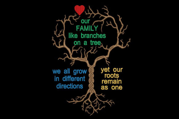 Family Tree and Quote: A Designer’s Stitch Test