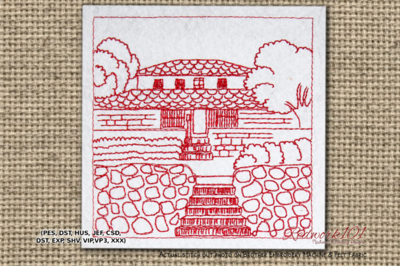 Indian House Village Redwork: Apparel Design Review