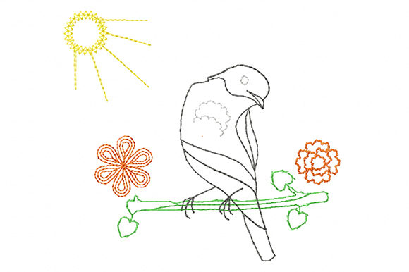 Oriole Bird and Sun: A Craft Fair Embroidery Review