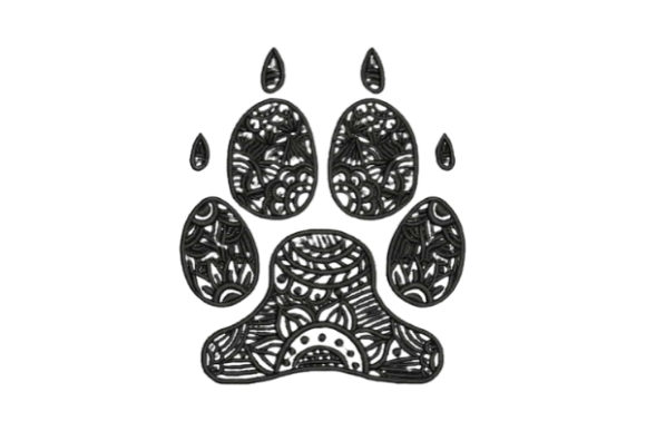 Zentangle Dog Paw Print: Holiday Embroidery Review